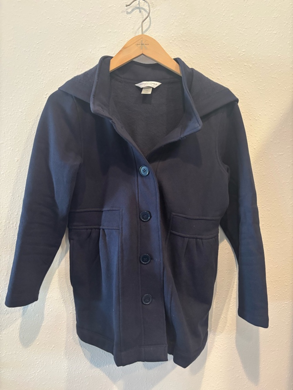 Christopher & Banks Petite small Navy Hooded Coat